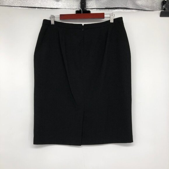 Calvin Klein Black Gold buttoned Knee Length Pencil Skirt size 12 - Picture 2 of 14